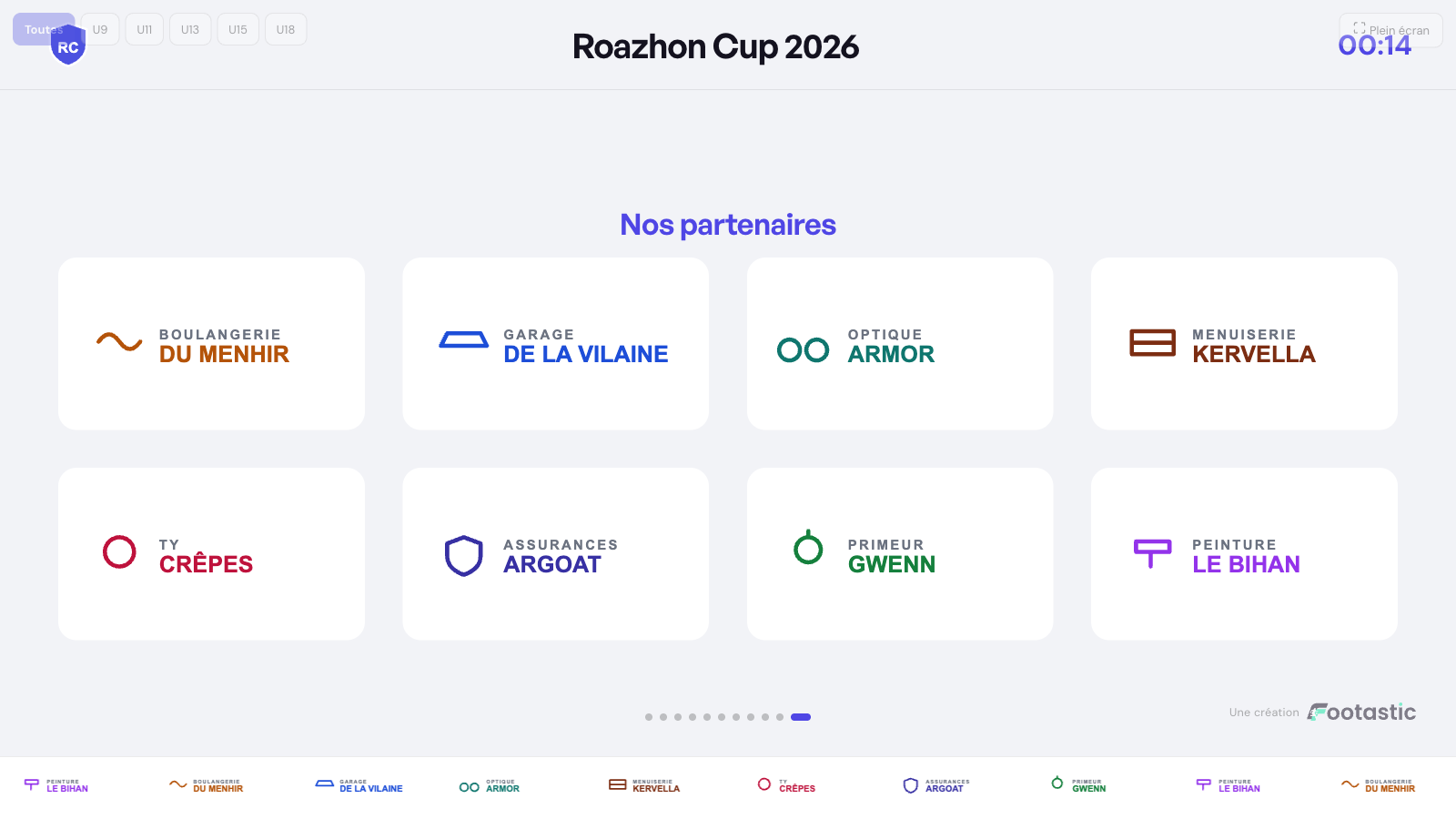 Diffusion TV Footastic CUP : Partenaires